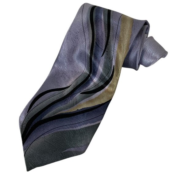 J Garcia Silk Tie Ltd Edition Orange Horizon Collection 41 Lavender Gray 2005 - Picture 1 of 5